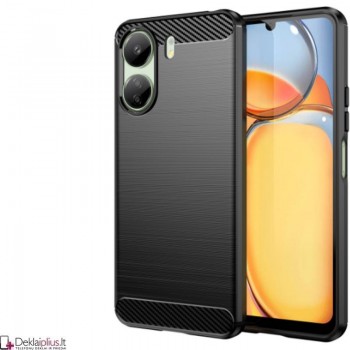 Carbon guminis dėklas - juodas (Xiaomi Redmi 13C/Poco C65) Carbon guminis dėklas - juodas (Xiaomi Redmi 13C/Poco C65)